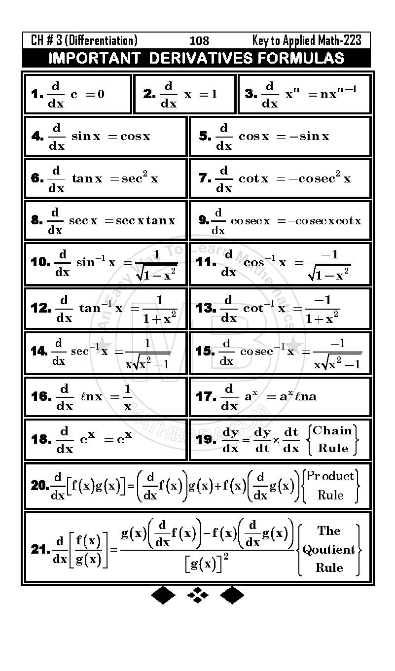 General Math Chapter 3 Formulas Formulas Chapter # 03