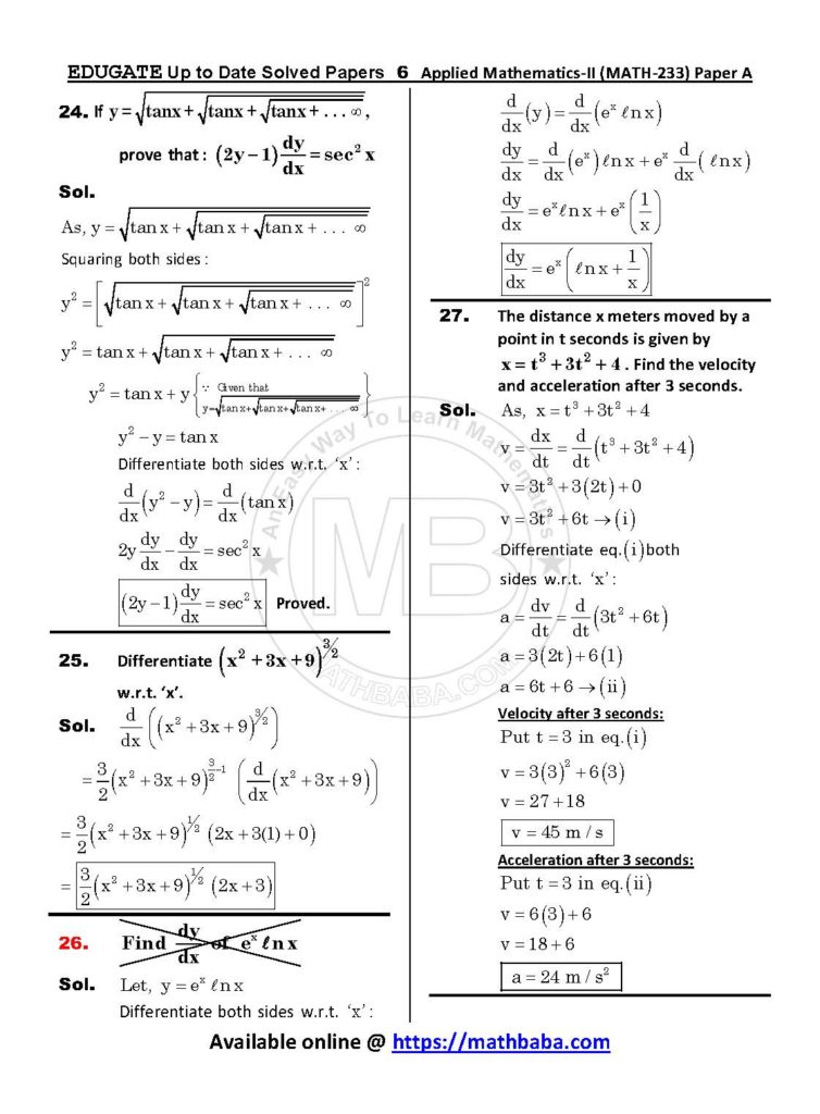 Up to Date MATH 233 Paper A Page 06