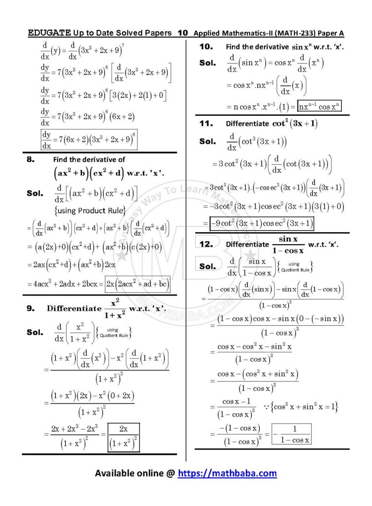 Up to Date MATH 233 Paper A Page 10