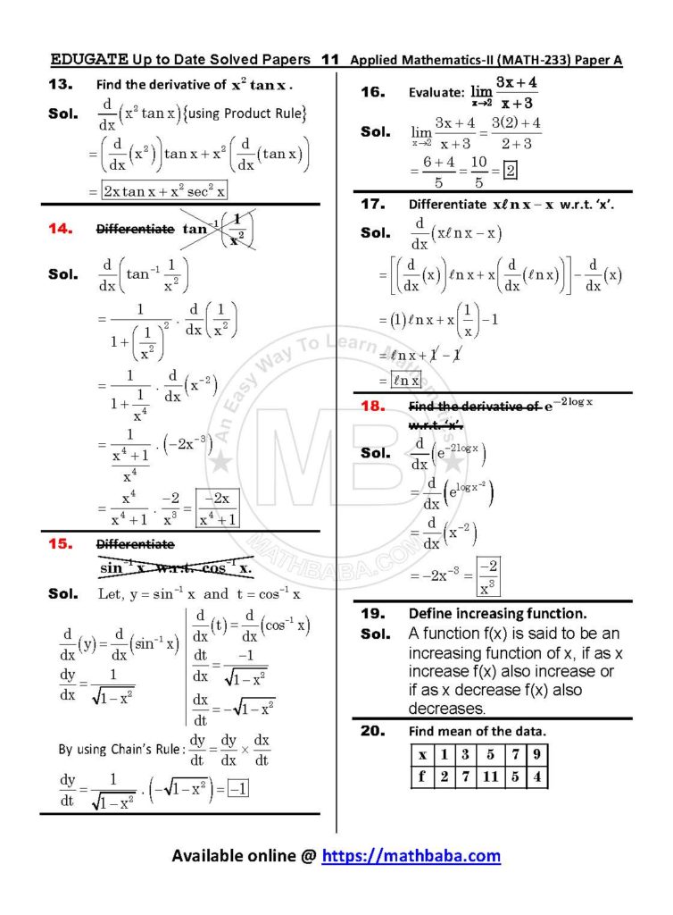 Up to Date MATH 233 Paper A Page 11