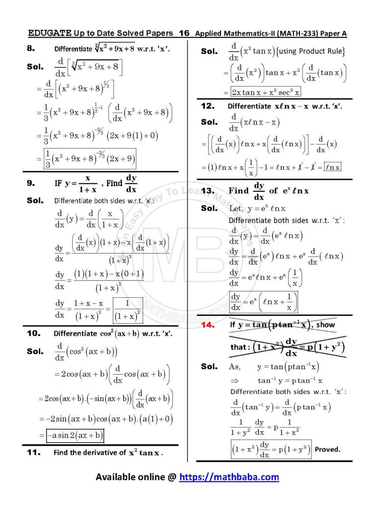 Up to Date MATH 233 Paper A Page 16