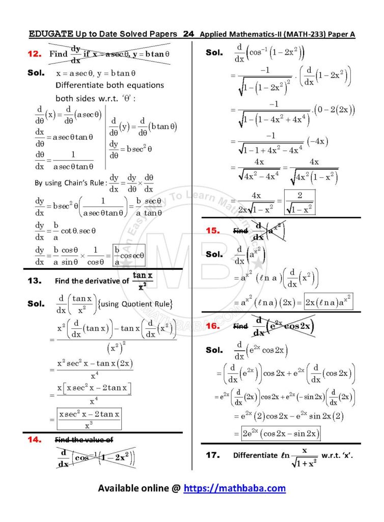 Up to Date MATH 233 Paper A Page 24