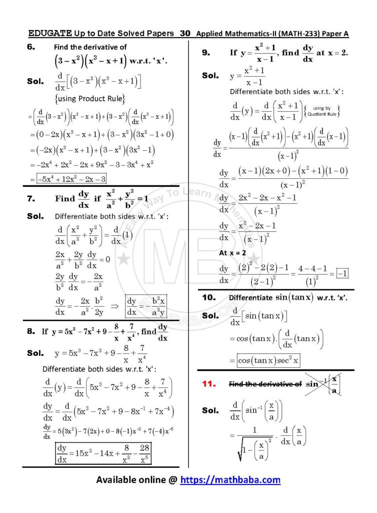 Up to Date MATH 233 Paper A Page 30