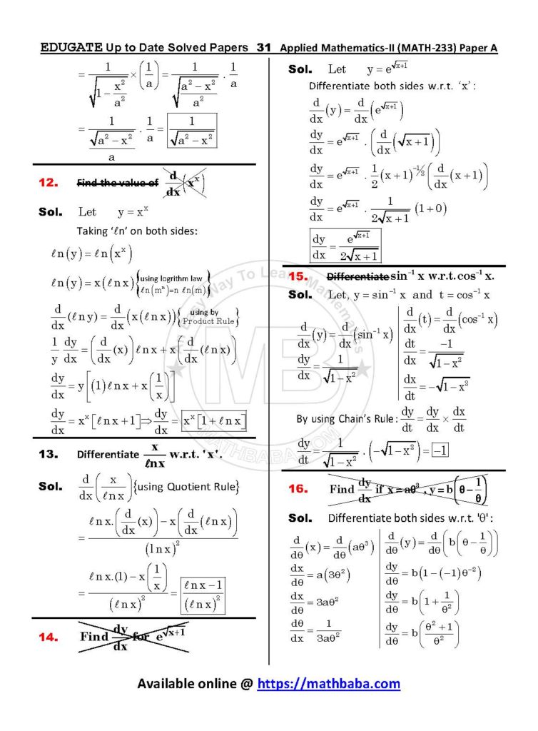 Up to Date MATH 233 Paper A Page 31