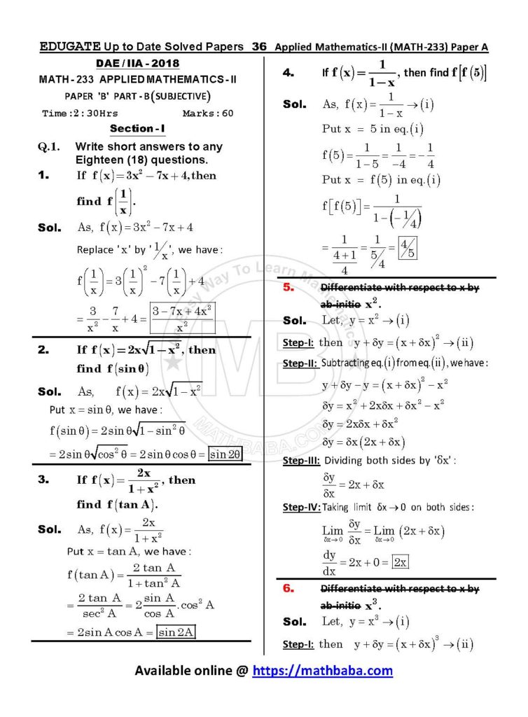 Up to Date MATH 233 Paper A Page 36