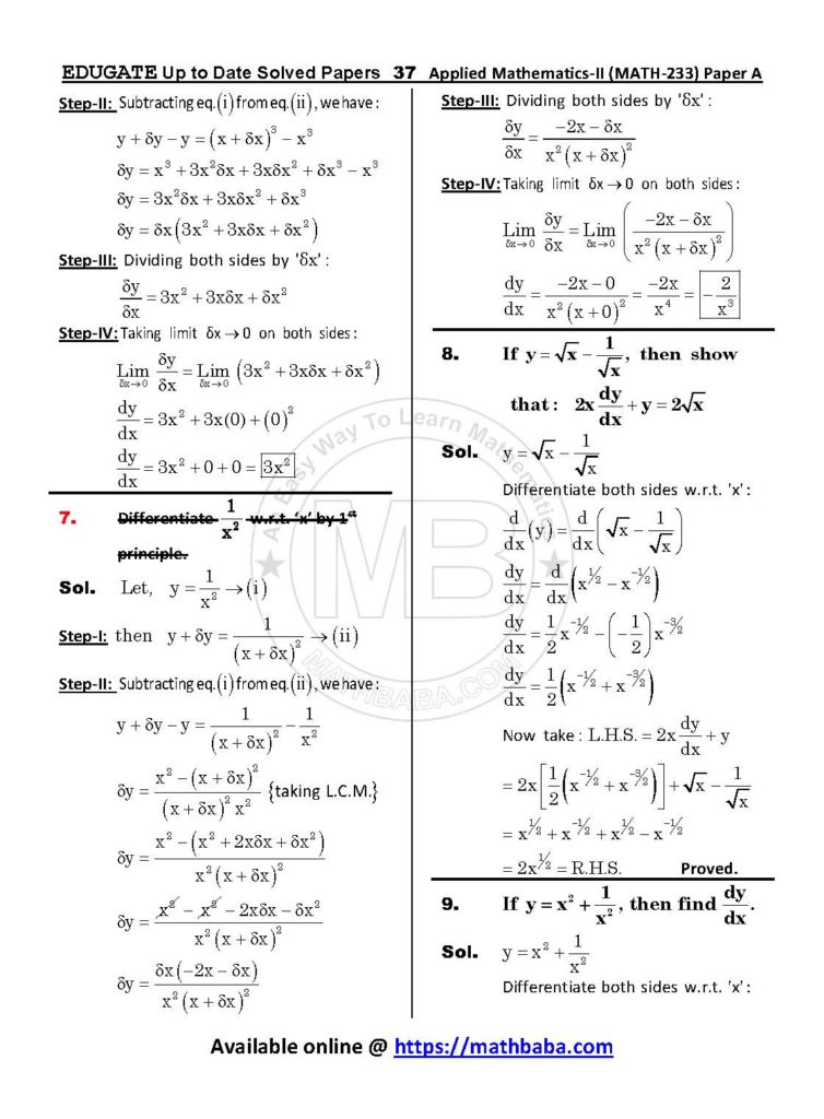 Up to Date MATH 233 Paper A Page 37