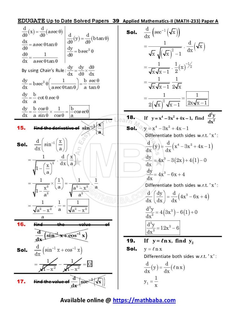 Up to Date MATH 233 Paper A Page 39