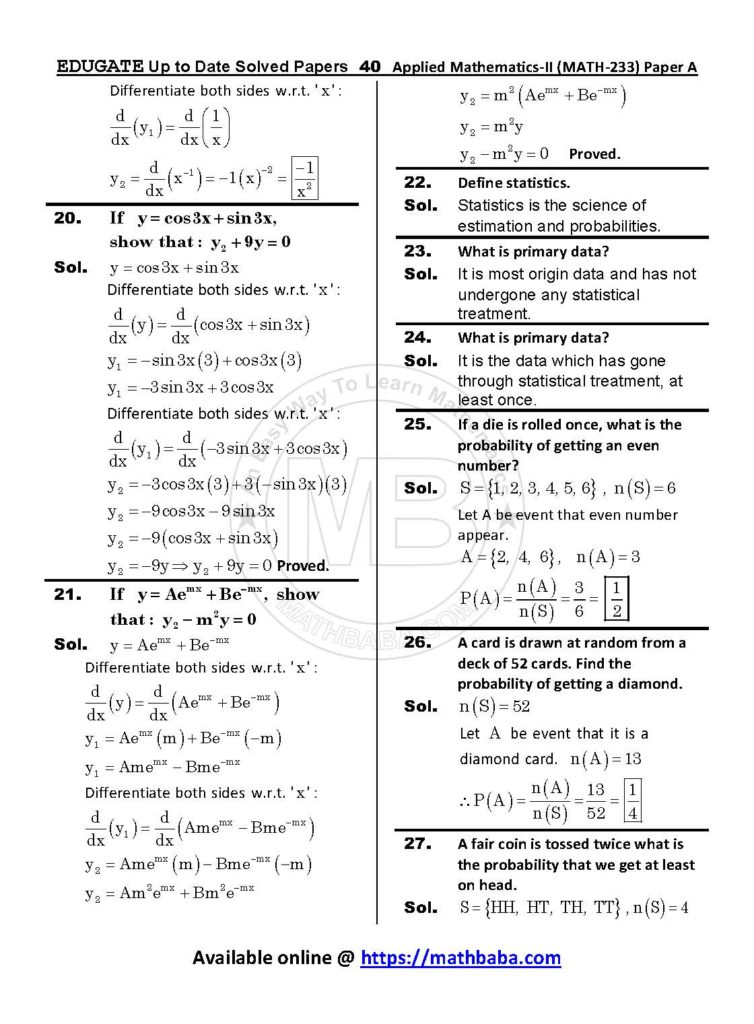 Up to Date MATH 233 Paper A Page 40