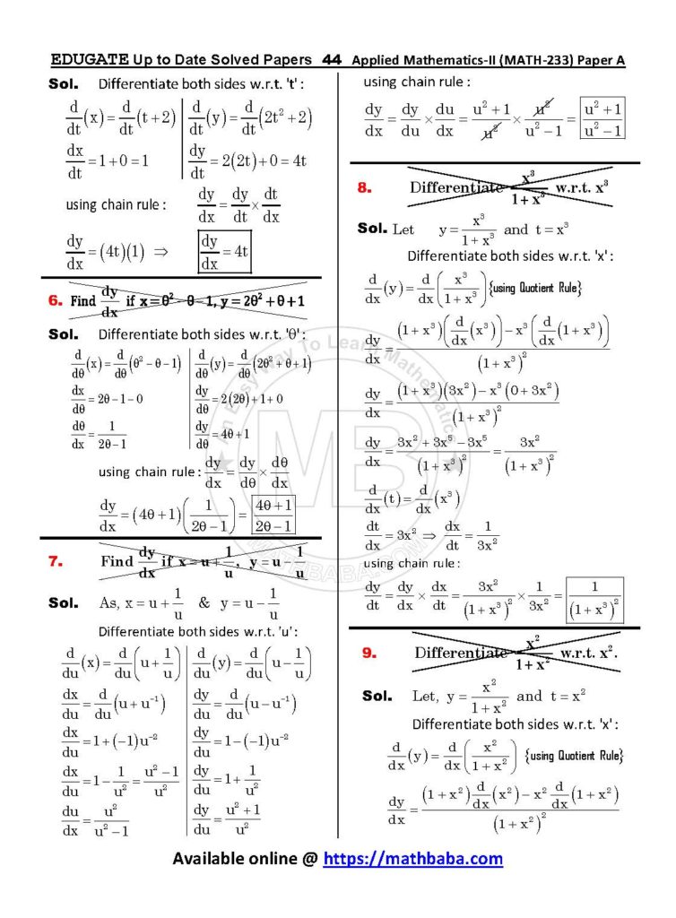 Up to Date MATH 233 Paper A Page 44