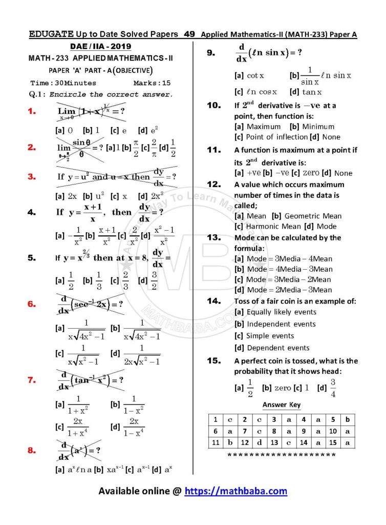 Up to Date MATH 233 Paper A Page 49