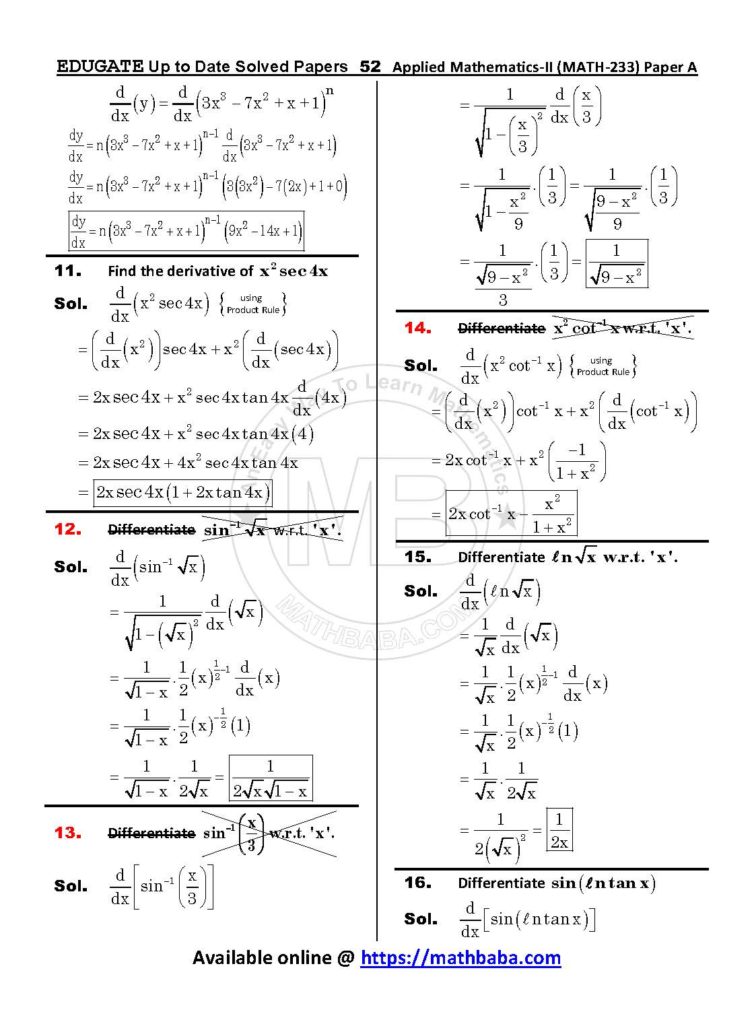 Up to Date MATH 233 Paper A Page 52