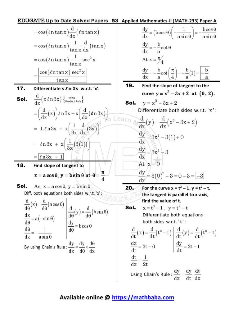 Up to Date MATH 233 Paper A Page 53