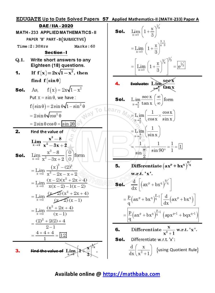 Up to Date MATH 233 Paper A Page 57