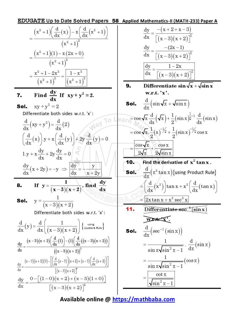 Up to Date MATH 233 Paper A Page 58