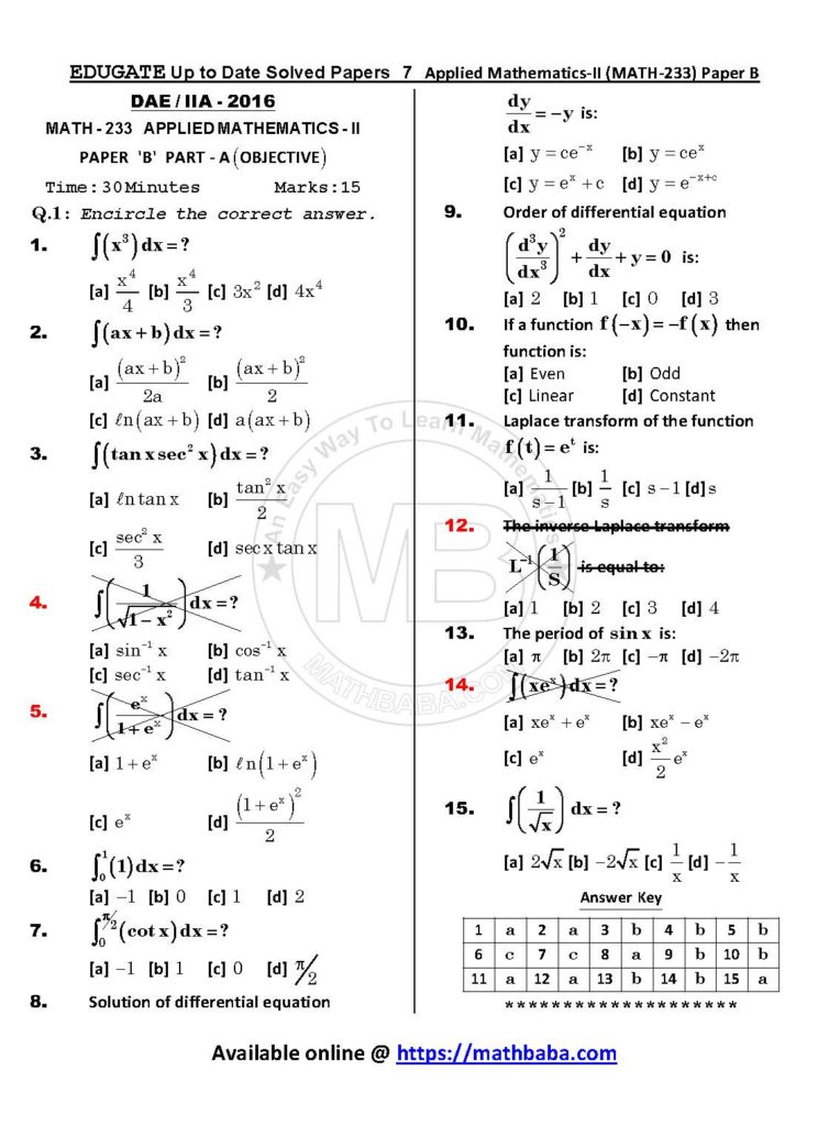 Up to Date MATH 233 Paper B Page 07