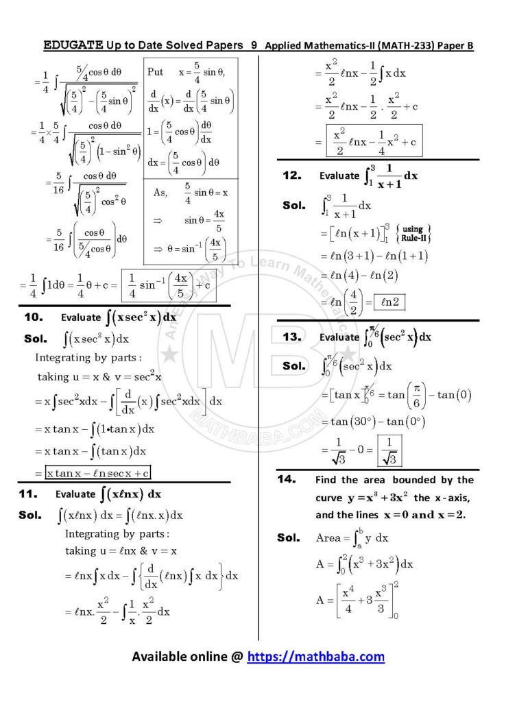 Up to Date MATH 233 Paper B Page 09