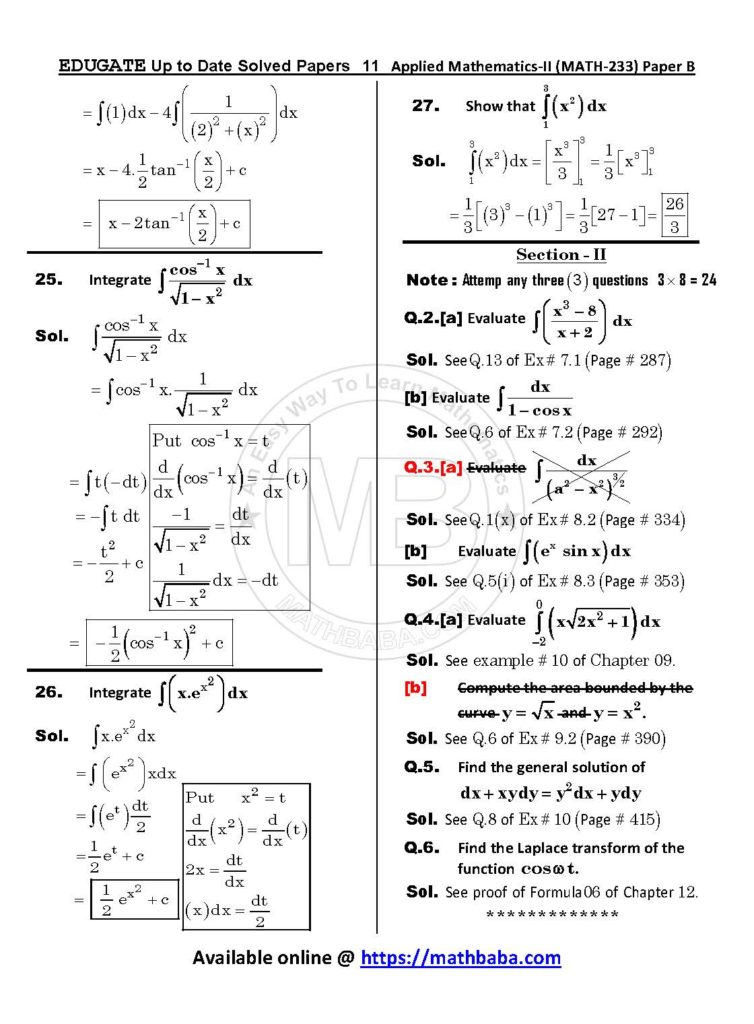 Up to Date MATH 233 Paper B Page 11