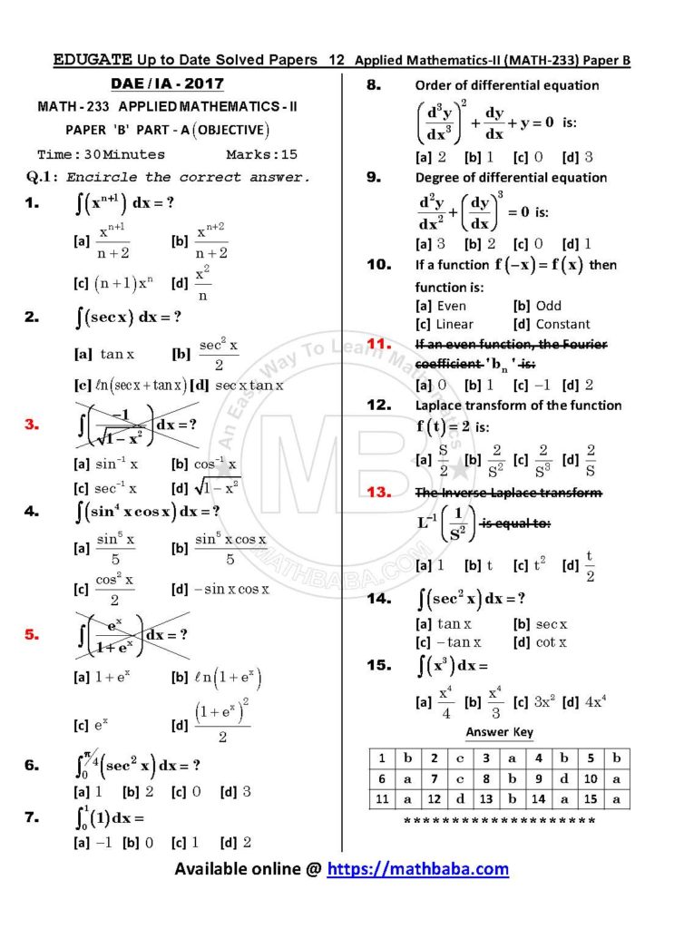 Up to Date MATH 233 Paper B Page 12