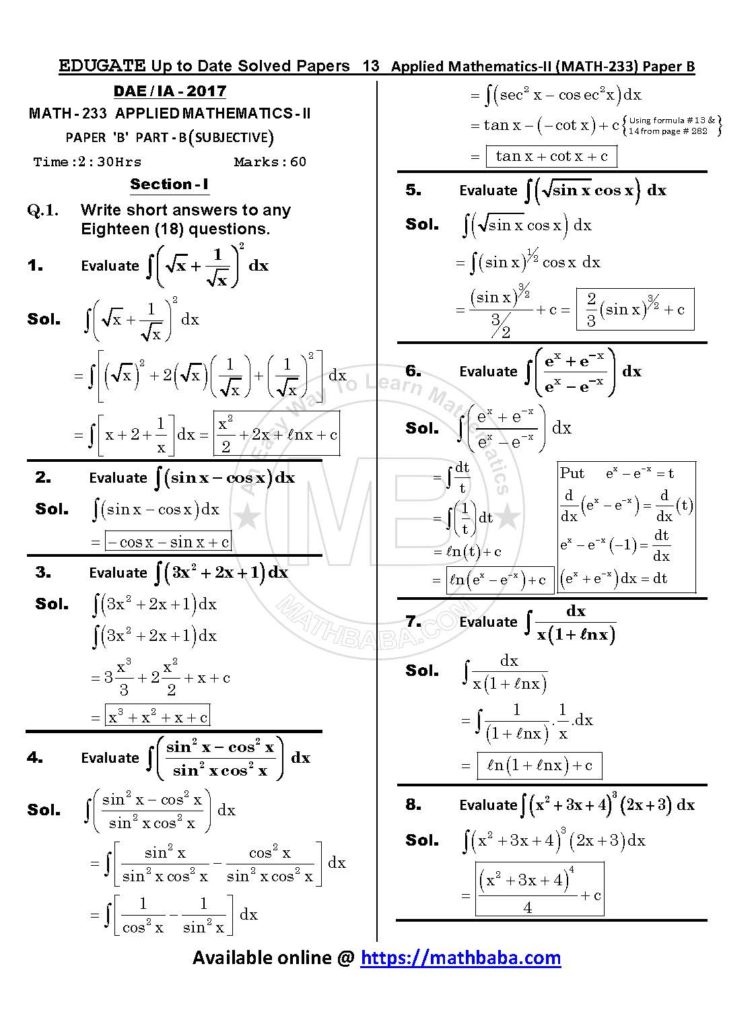 Up to Date MATH 233 Paper B Page 13