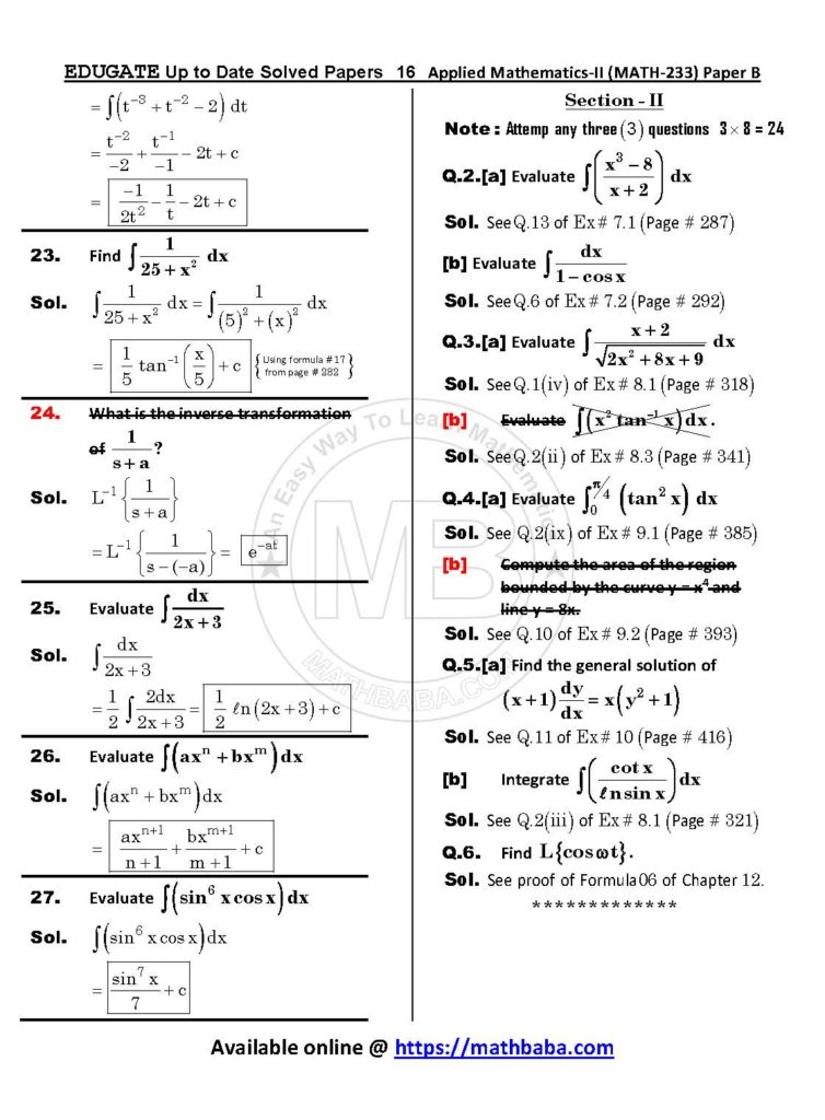 Up to Date MATH 233 Paper B Page 16