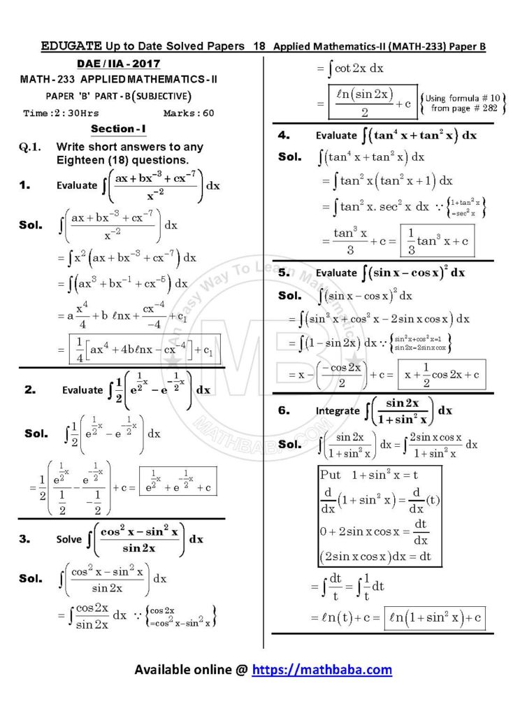 Up to Date MATH 233 Paper B Page 18