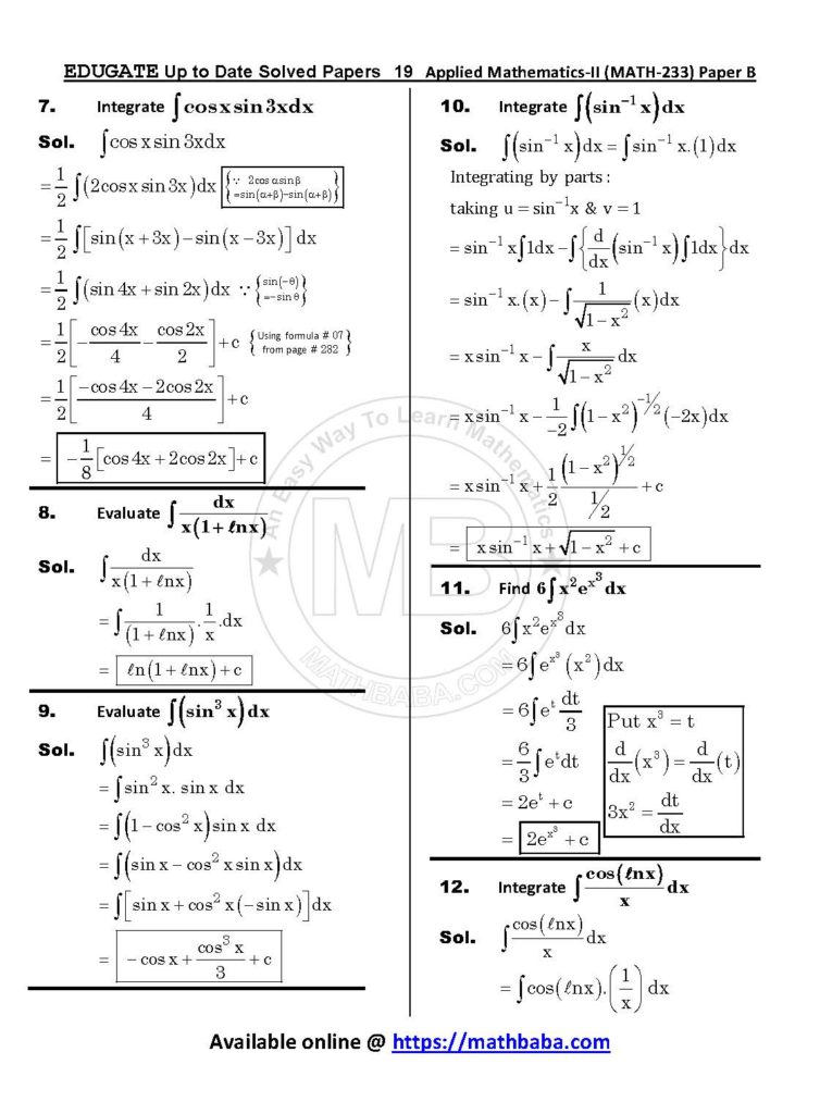 Up to Date MATH 233 Paper B Page 19