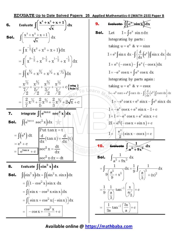 Up to Date MATH 233 Paper B Page 25