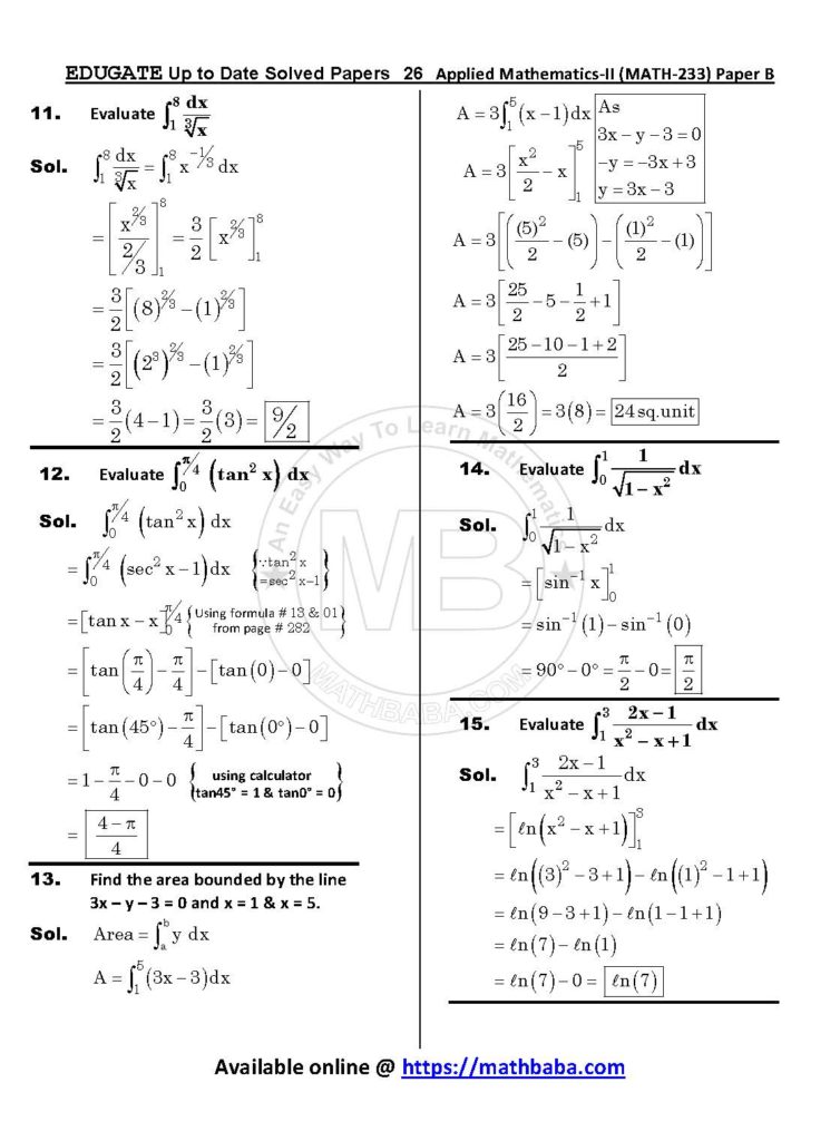 Up to Date MATH 233 Paper B Page 26