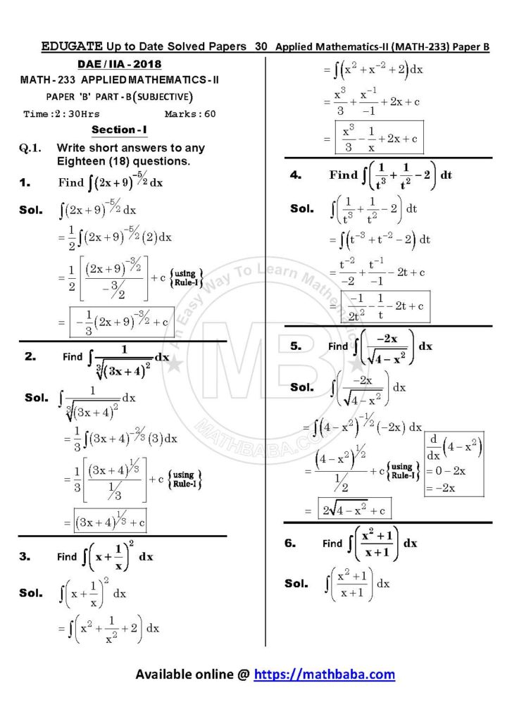 Up to Date MATH 233 Paper B Page 30