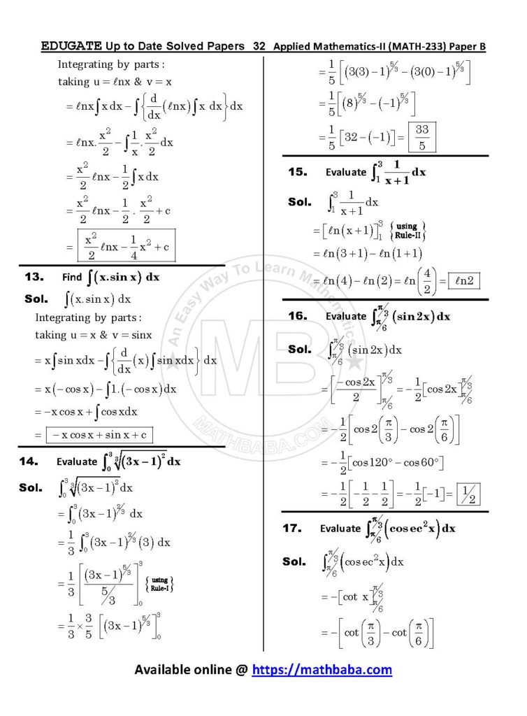 Up to Date MATH 233 Paper B Page 32