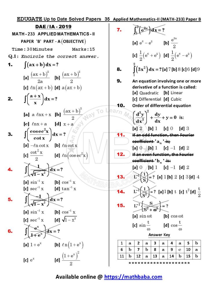 Up to Date MATH 233 Paper B Page 35