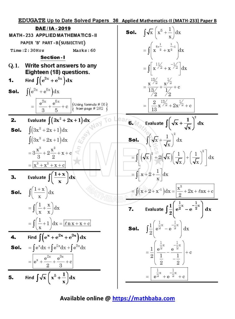 Up to Date MATH 233 Paper B Page 36