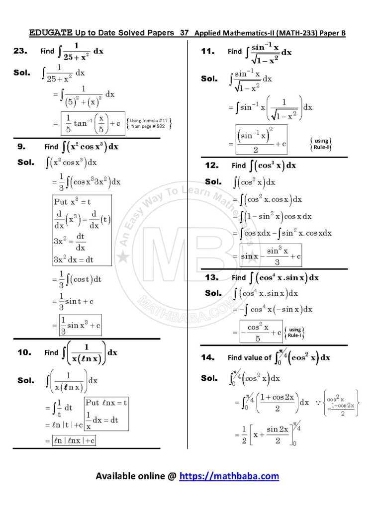 Up to Date MATH 233 Paper B Page 37