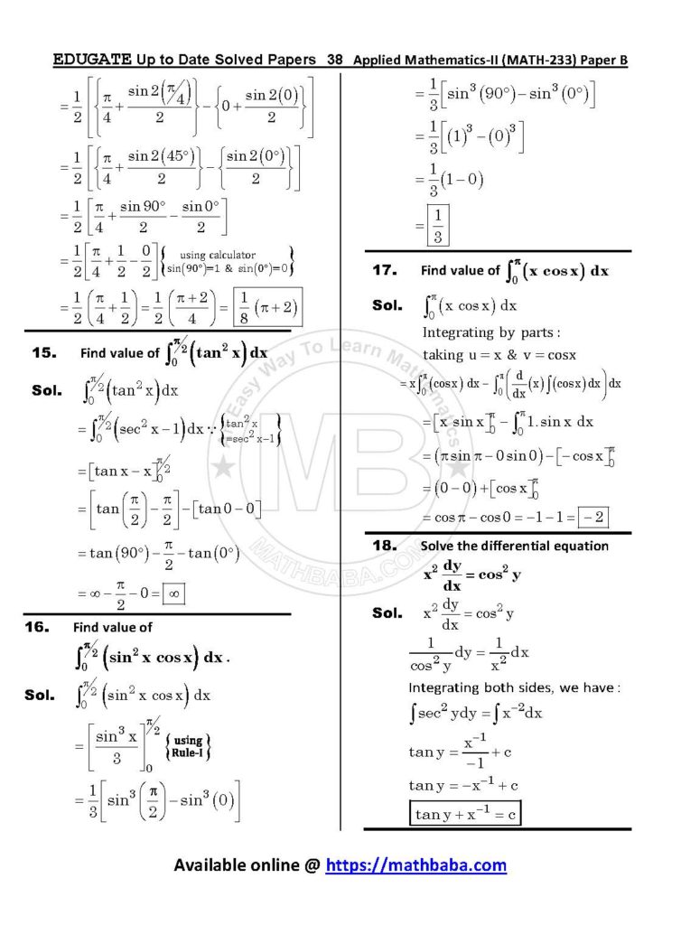 Up to Date MATH 233 Paper B Page 38