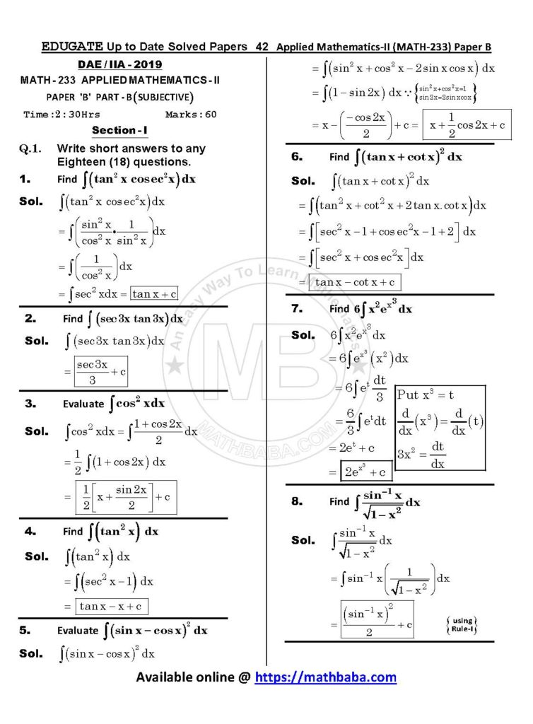 Up to Date MATH 233 Paper B Page 42