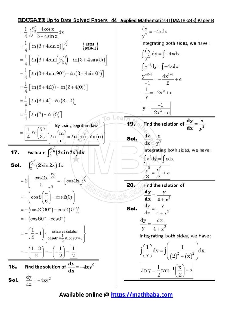 Up to Date MATH 233 Paper B Page 44