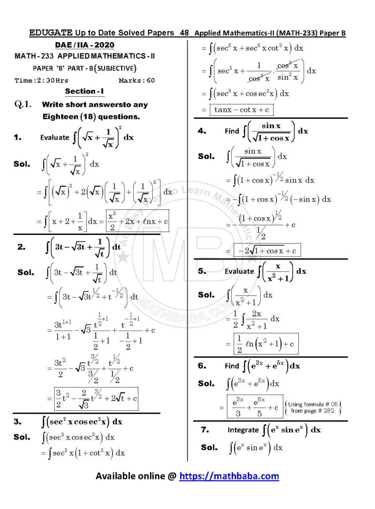 Up to Date MATH 233 Paper B Page 48