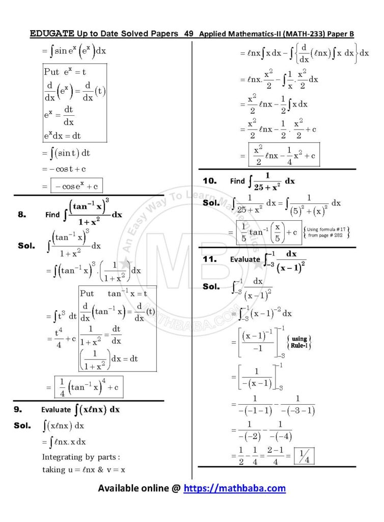 Up to Date MATH 233 Paper B Page 49