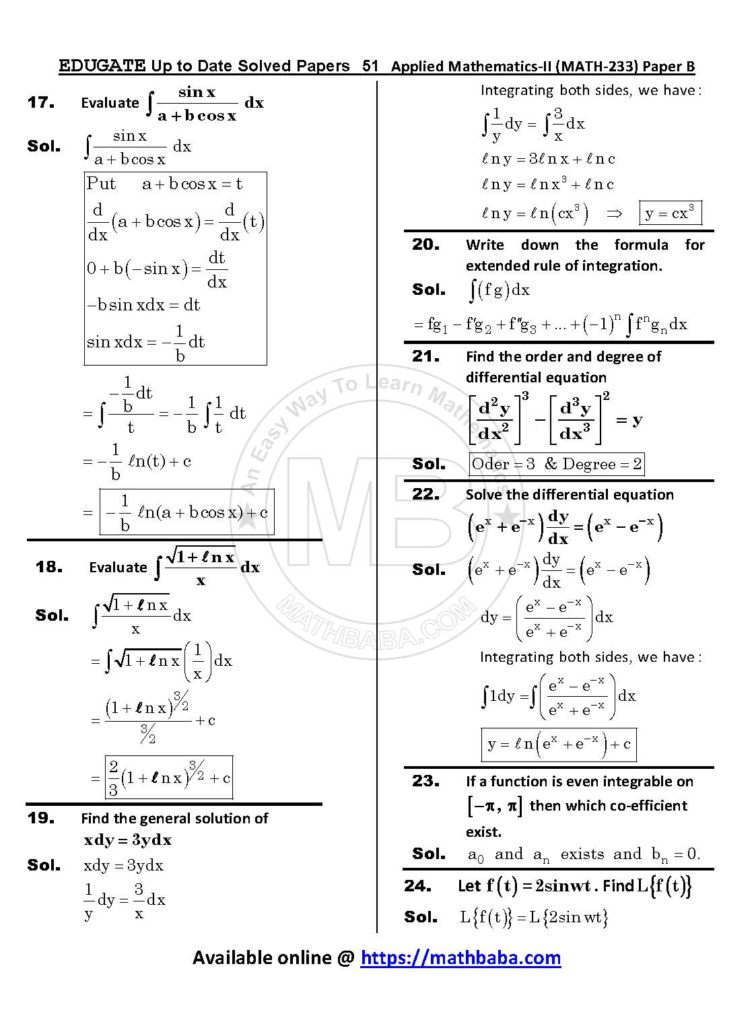 Up to Date MATH 233 Paper B Page 51