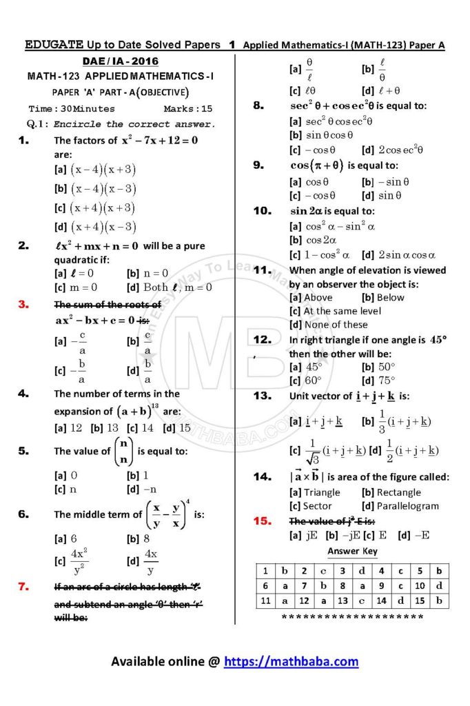 Math 123 Paper A Up to date Page 01