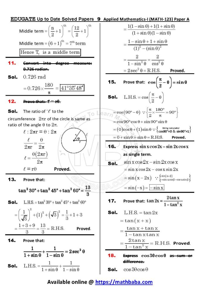 Math 123 Paper A Up to date Page 09