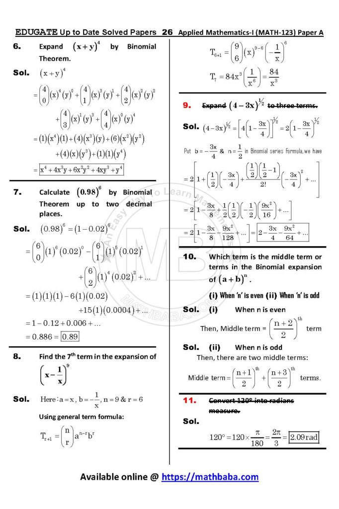 Math 123 Paper A Up to date Page 26