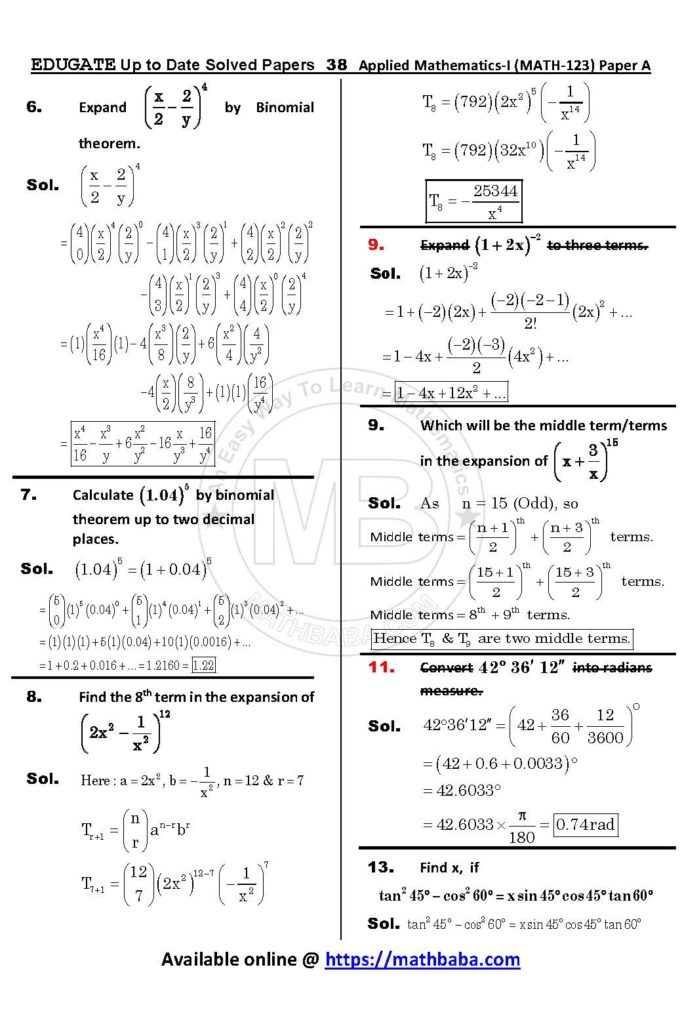 Math 123 Paper A Up to date Page 38