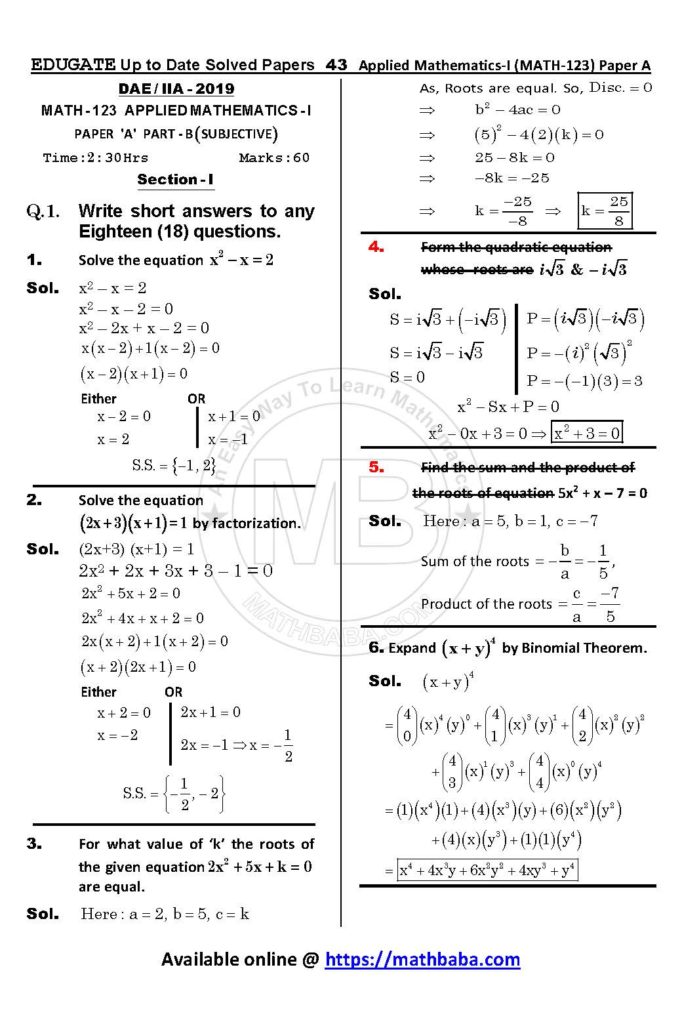 Math 123 Paper A Up to date Page 43