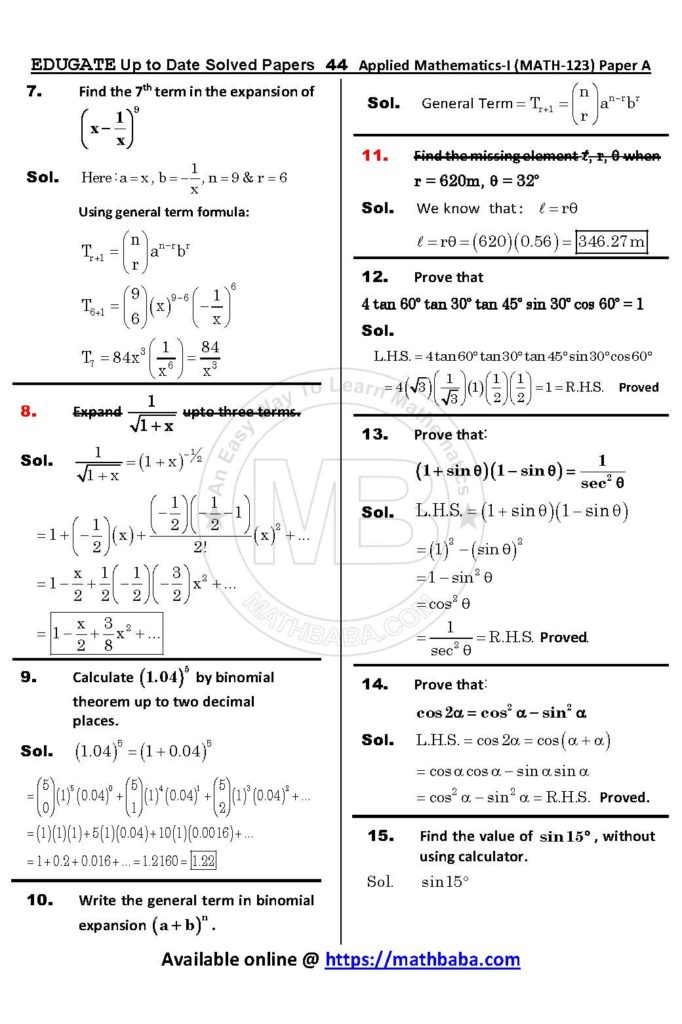 Math 123 Paper A Up to date Page 44