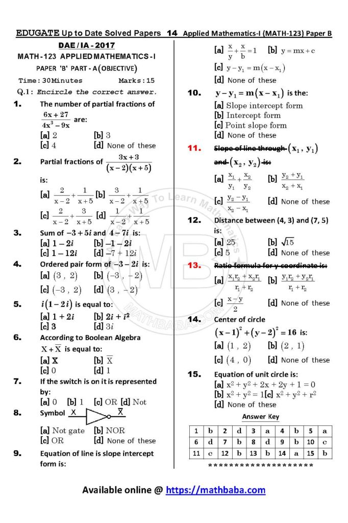 Math 123 Paper B Up to date Page 14