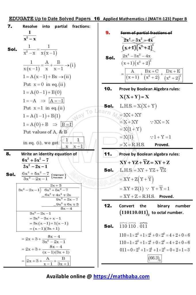 Math 123 Paper B Up to date Page 16