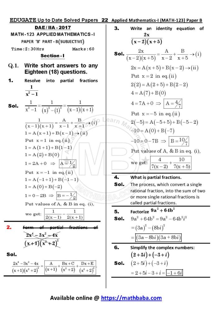 Math 123 Paper B Up to date Page 22