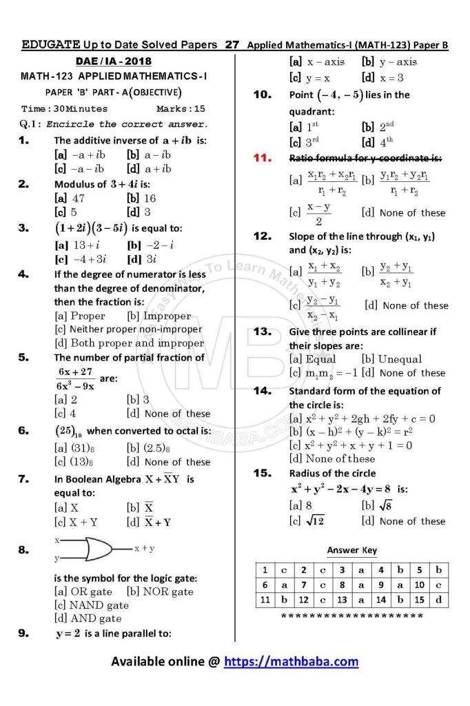 Math 123 Paper B Up to date Page 27