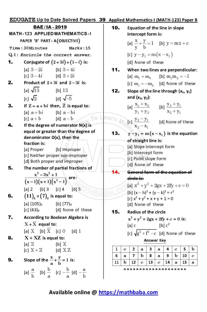 Math 123 Paper B Up to date Page 39